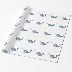 Papier Cadeau J'aime Narwhals