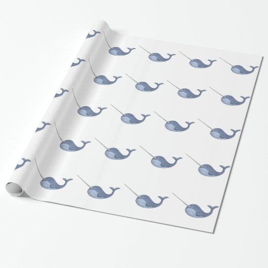 Papier Cadeau J'aime Narwhals (Déroulé)