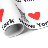 Papier Cadeau J'aime New York (Coin rond)
