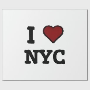 Papier Cadeau J'aime NYC cœur
