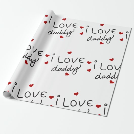 Papier Cadeau J'aime papa (Déroulé)