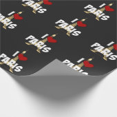 Papier Cadeau "J'aime Paris," Tour Eiffel (Coin)