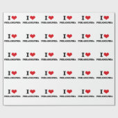 Papier Cadeau J'aime Philadelphie (Plat)