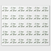 Papier Cadeau J'aime tous les aliments sains (Plat)