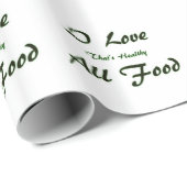 Papier Cadeau J'aime tous les aliments sains (Coin rond)