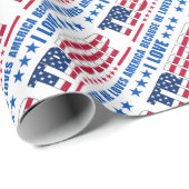 Papier Cadeau "J'Aime Trump Parce Qu'Il Aime L'Amérique" (Coin rond)