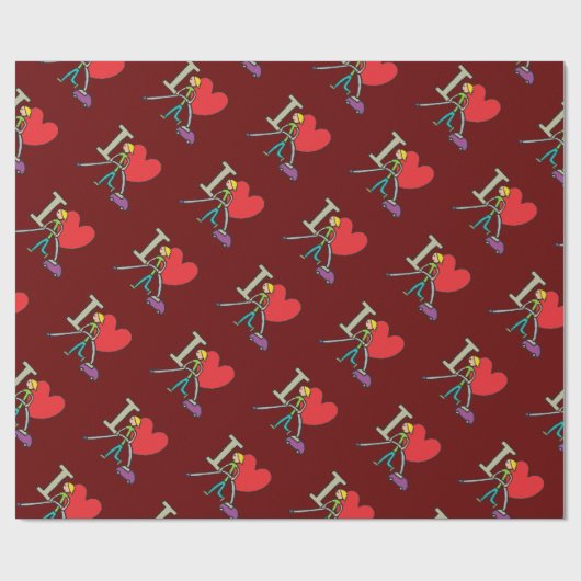 Papier Cadeau J'Aime Vacuumer (Plat)