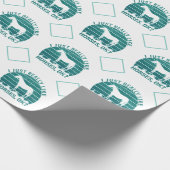 Papier Cadeau J'aime vraiment les chevaux en vert marin (Coin)