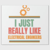 Papier Cadeau j'aime vraiment les ingénieurs électriques (Plat)
