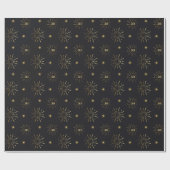 Papier Cadeau Jalon en Or de Minuit (Plat)
