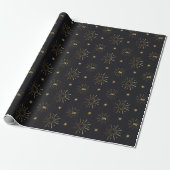 Papier Cadeau Jalon en Or de Minuit (Déroulé)