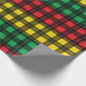 Papier Cadeau Jamaican Rasta Flag Colors Plaid Pattern (Coin)