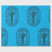 Papier Cadeau Jamais trop tard Skeleton Surfer Chick Ocean Viand (Plat)