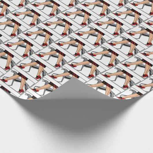 Papier Cadeau Jambes Art déco femmes Greyhound Whippet Chien R (Coin)