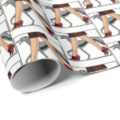 Papier Cadeau Jambes Art déco femmes Greyhound Whippet Chien R (Coin rond)