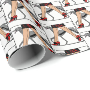Papier Cadeau Jambes Art déco femmes Greyhound Whippet Chien R