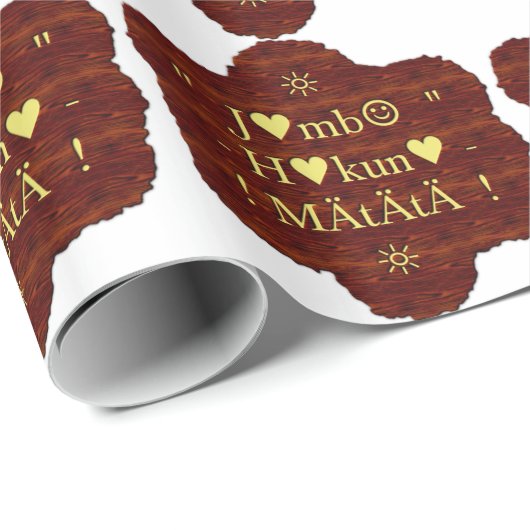 Papier Cadeau Jambo Hakuna Matata : Art africain Imprimer/Graphi (Coin rond)