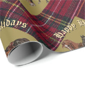 Papier Cadeau jamie and poppy green plaid (Coin rond)