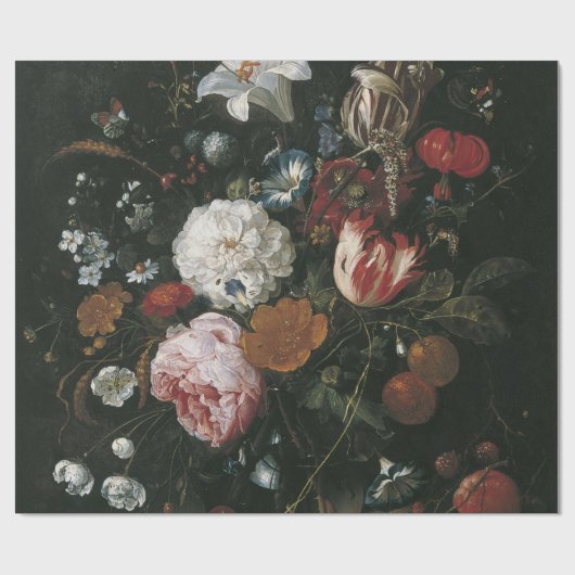 Papier Cadeau Jan Davidsz De Heem - Fleurs Dans Un Vase De Verre (Plat)