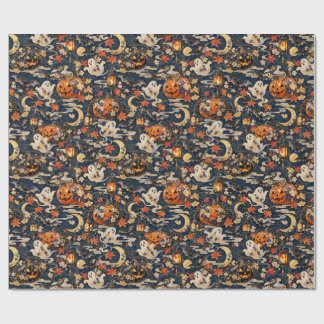 Papier Cadeau Japanese Halloween Ghost Pumpkin Wrapping Paper