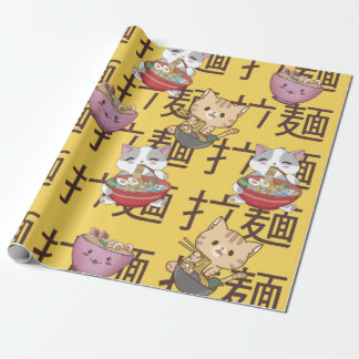 Papier Cadeau Japanese Kawaii Anime Cat Ramen Noodles