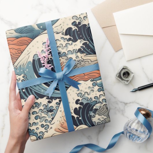 Papier Cadeau Japanese Koi Fish Sakura Pattern  (Cadeaux)