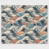 Papier Cadeau Japanese Koi Fish Sakura Pattern  (Plat)