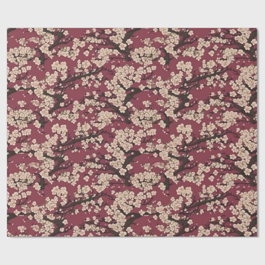 Papier Cadeau Japanese Koi Fish Sakura Pattern  (Plat)