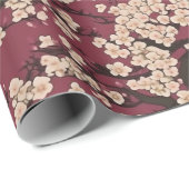 Papier Cadeau Japanese Koi Fish Sakura Pattern  (Coin rond)