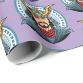 Papier Cadeau Japanese samurai (Coin rond)