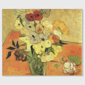 Papier Cadeau Japanese Vase, Roses, Anemones by Vincent van Gogh (Plat)