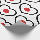 Papier Cadeau Japon | Coeur du drapeau japonais (Coin)