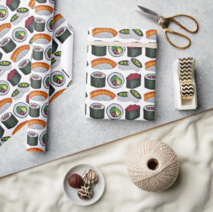 Papier Cadeau Japon Japon Rolls de sushi japonais de nourriture 
