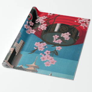 Papier Cadeau Japon Tokyo Vintage Affiche de voyage japonaise