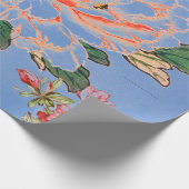 Papier Cadeau JAPONAIS IMPRIMER COLLAGE BLEU Wrapper Papier (Coin)