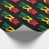 Papier Cadeau Japonais Rasta Rechercher タ Vert, Or & Rouge (Coin)