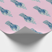 Papier Cadeau Jar de gingembre blanc et bleu peint à la main (Coin)