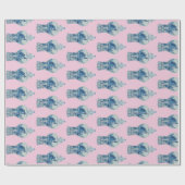 Papier Cadeau Jar de gingembre blanc et bleu peint à la main (Plat)