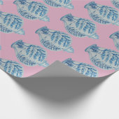 Papier Cadeau Jar de gingembre bleu et blanc (Coin)