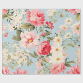 Papier Cadeau Jardin à fleurs de campagne anglais (Plat)