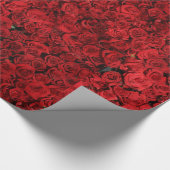 Papier Cadeau Jardin Abstrait de Roses Rouges Élégant Floral (Coin)