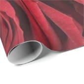 Papier Cadeau Jardin Abstrait de Roses Rouges Élégant Floral (Coin rond)