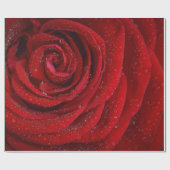 Papier Cadeau Jardin Abstrait de Roses Rouges Élégant Floral (Plat)