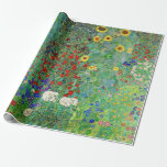 Papier Cadeau Jardin Agricole Gustav Klimt Avec Peinture De Fleu<br><div class="desc">Jardin Ferme Gustav Klimt Avec Fleurs de soleil Floral Vintage Art Nouveau Peinture</div>