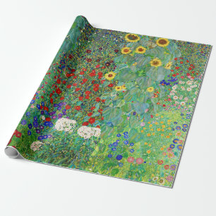 Papier Cadeau Jardin Agricole Gustav Klimt Avec Peinture De Fleu