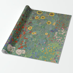 Papier Cadeau Jardin agricole Tournesols par Gustav Klimt Peintu