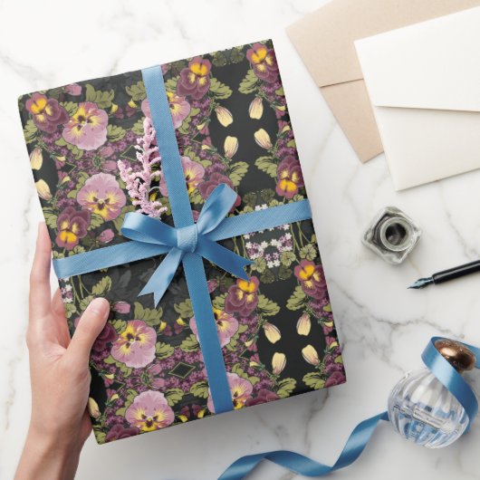 Papier Cadeau Jardin Art nouveau de Pansies Vintage (Cadeaux)