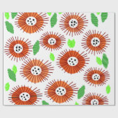 Papier Cadeau Jardin aux fleurs de Scandi (Plat)