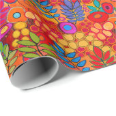 Papier Cadeau Jardin aux fleurs ensoleillées du sud-ouest (Coin rond)