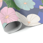 Papier Cadeau Jardin aux fleurs Pastel (Coin rond)